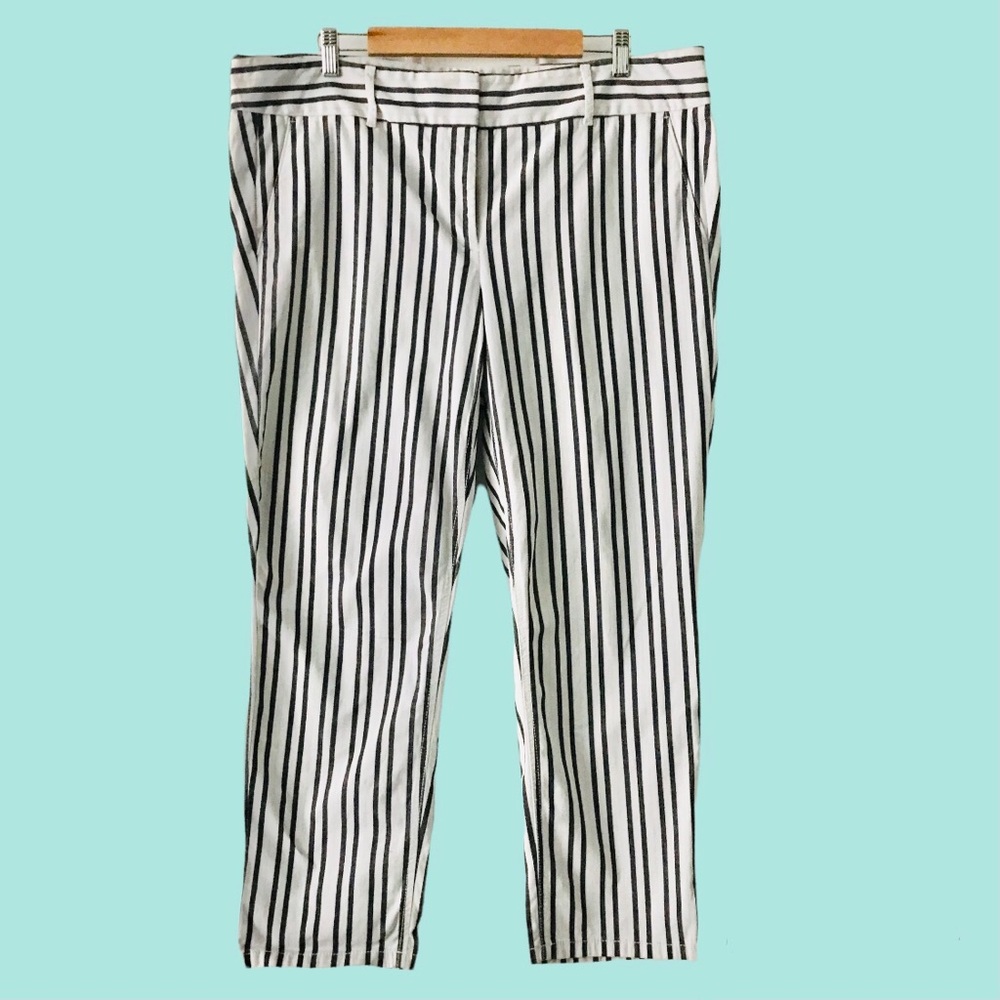 Ann Taylor Loft Crop Cotton Pants Stripe